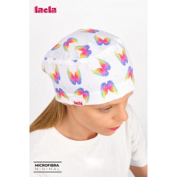 gorro goma estampado alas colorines. Lacla